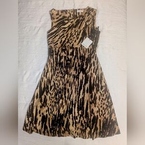 Calvin Klein A-line dress in color Cam Camel